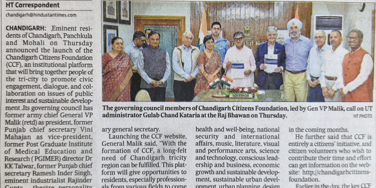 Launching of Chandigarh Citizens Foundation
