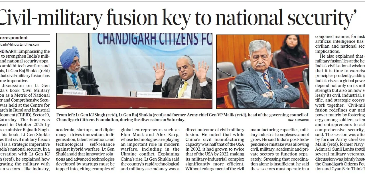 Book Discussion : Civil-Military Fusion as Metric of National Power and Comprehensive Security