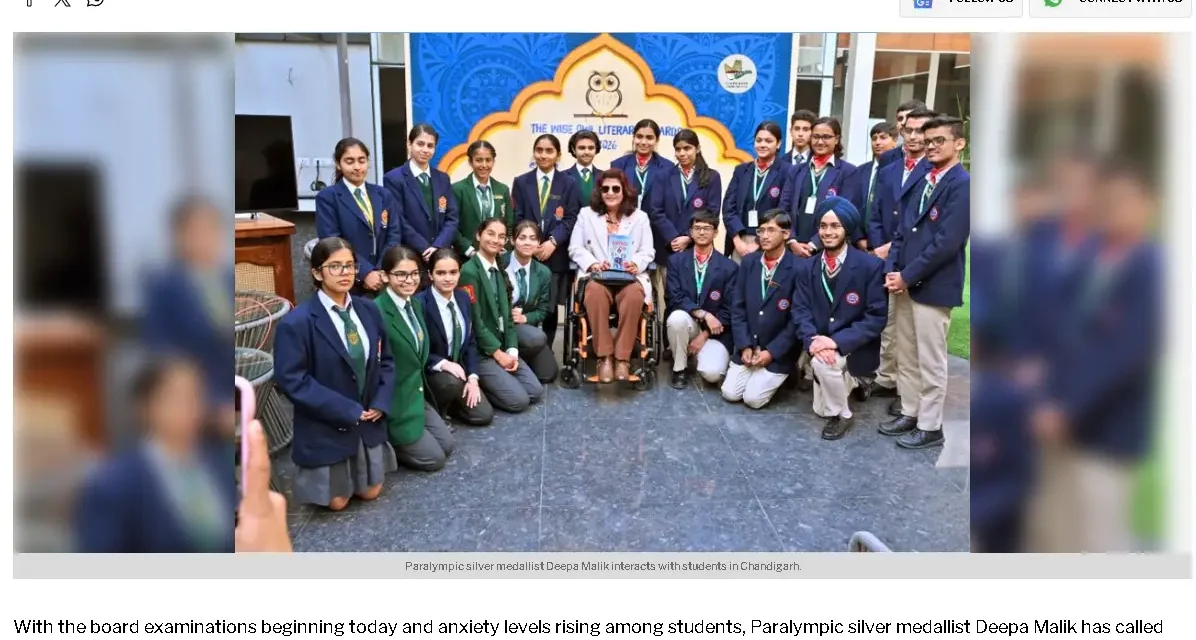 Paralympian urges students to redefine success in life in New Chandigarh