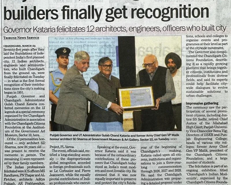 Kataria attends programme honouring Indian modernists on 75 years of Chandigarh