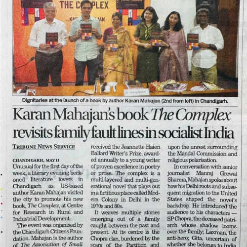 “Book Discussion : The Complex” authored by Mr Karan Mahajan