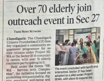 Over 70 elderly join outreach event in Sec 27