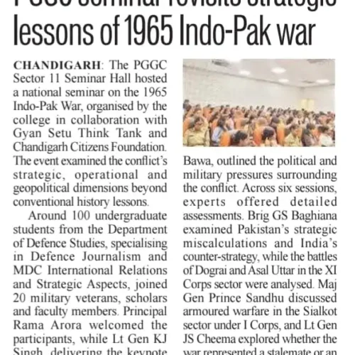 PGGC seminar revisits strategic lessons of 1965 Indo-Pak war.